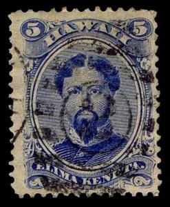 HAWAII #32 KING KAHEHAMEHA ISSUE OF 1866 - USED - F/VF - CV$30.00 (ESP#1824)