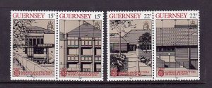 Guernsey-Sc#348-51-unused NH set-Europa-Modern Architecture-1987-