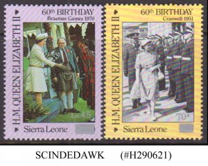 SIERRA LEONE - 1986 60th BIRTHDAY OF QUEEN ELIZABETH II - 2V - MINT NH