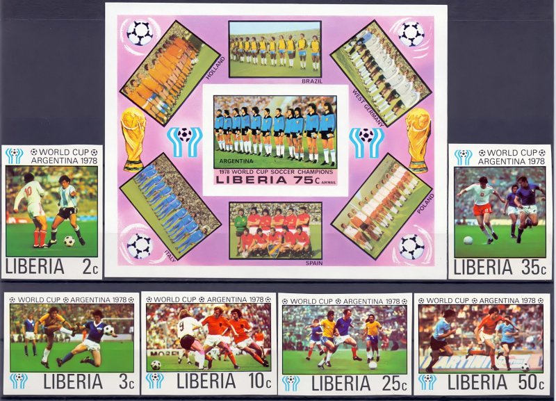 Liberia. 1978. 1061B-66B + 6LB. Soccer world cup. MNH.