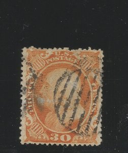 # 38, Used, XF, Sound. Short perf at top. Pretty stamp. CV $ 500.00