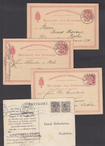 DENMARK 1880's Three 10 ore postal stationery - 26167