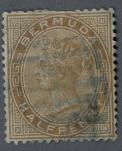 Bermuda #16 Used VF Wm CC(1) Brown w/ Blue Cancel Mirror Imprint on Back