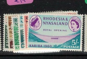 Rhodesia And Nyasaland SG 132-7 MNH (5eya) 