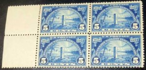 US Stamp 1924 5c Huguenot-Walloon 4 Stamp Block MNH Scott #616