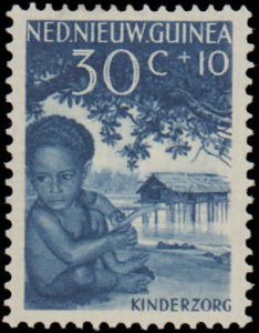 Netherlands New Guinea #B11-B14, Complete Set(4), 1957, Children, Hinged