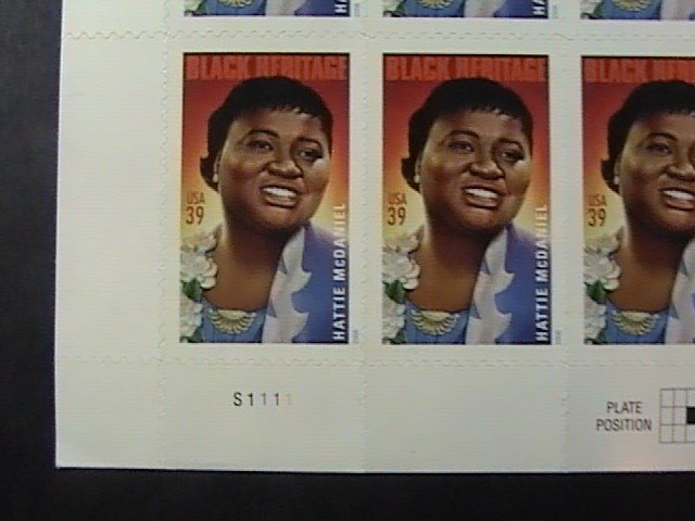 U.S.# 3996-MINT/NEVER HINGED--PANE OF 20--BLACK HERITAGE/HATTIE McDANIEL---2006