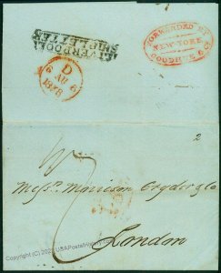 Havana 1838 GOODHUE NY Forwarding Agent England Transatlantic Cover Liverp 75966