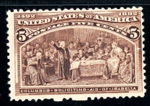 USAstamps Unused FVF US 1893 Columbian Expo Soliciting Aid Scott 234 OG MNH