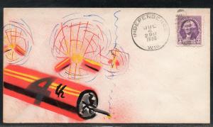 US Independence WI Risko 4th of July Airbrush Cachet A869