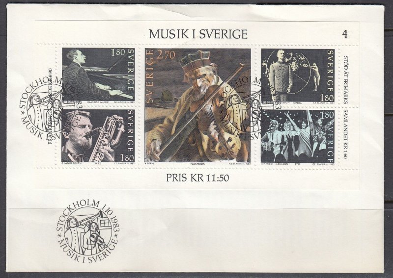 Sweden Scott 1473 FDC - Swedish Music