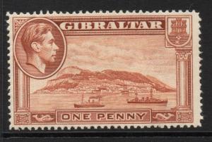 GIBRALTAR SG122 1938 1d YELLOW-BROWN p14 MTD MINT