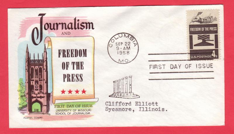 #1119 Freedom of the Press - FLEUGEL CACHET!