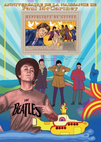 GUINEA 2012 SHEET PAUL McCARTNEY SINGERS MUSIC