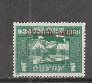 Iceland  Scott#  O55  MH  (1930 Overprinted)