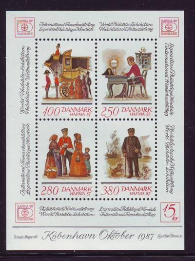 Denmark Sc 825 1986 HAFNIA 87 stamp sheet mint NH