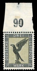 Germany, Air Post #C34 (Mi. 384) Cat£550, 1926 3m black and olive, top margi...