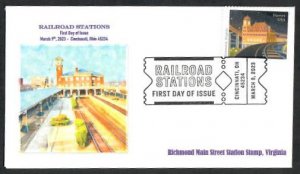 5759-FDC-63c Railroad Stations-Richmond,VA-Wally Jr Cachet-23-M-103-BWP