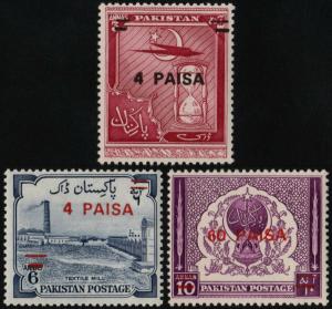 ✔️ PAKISTAN 1968 - OVERPRINTED SET - SC. 255/257 MNH OG ** [PK.257] 