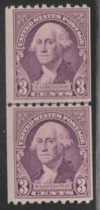 U.S. Scott #722 Washington Stamp - Mint Line Pair