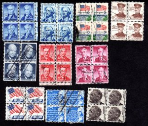 US Blocks of 4. Lot of 10, used. Lot 220312-15