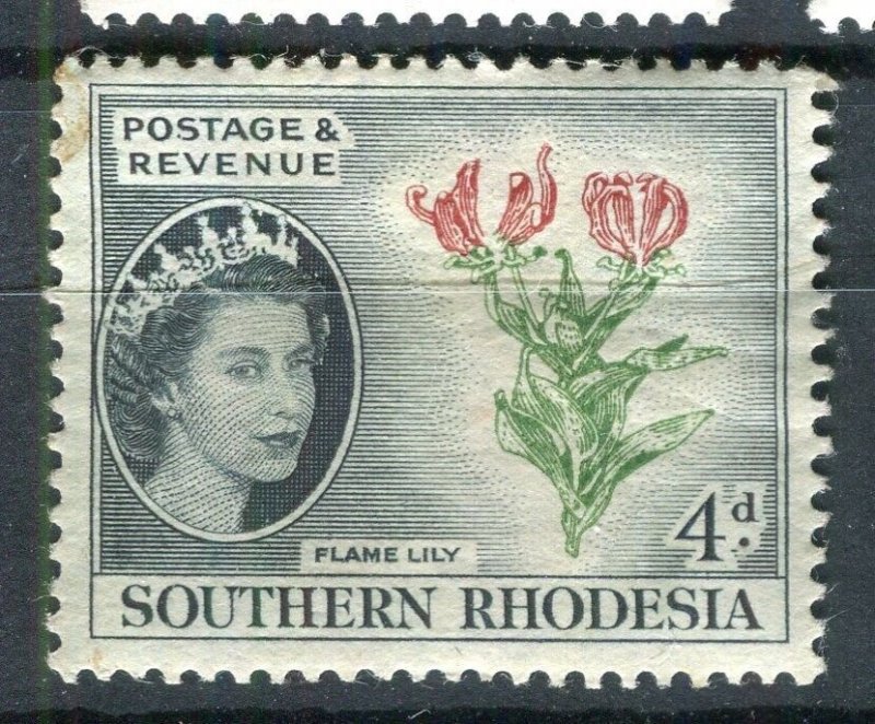 RHODESIA; SOUTHERN 1963 early QEII PICTORIAL issue mint hinged 4d. value