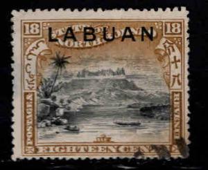 Labuan Scott 86 Used perf 14.5x15 Mt Kiabalu canoe stamp