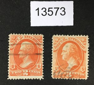 MOMEN: US STAMPS # O16-O17 USED LOT #13573