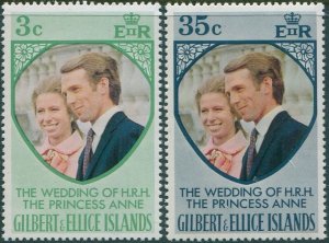 Gilbert & Ellice Islands 1973 SG221-222 Royal Wedding set MNH