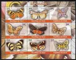 CHAD - 2004 - Butterflies - Perf 9v Sheet - MNH - Private Issue