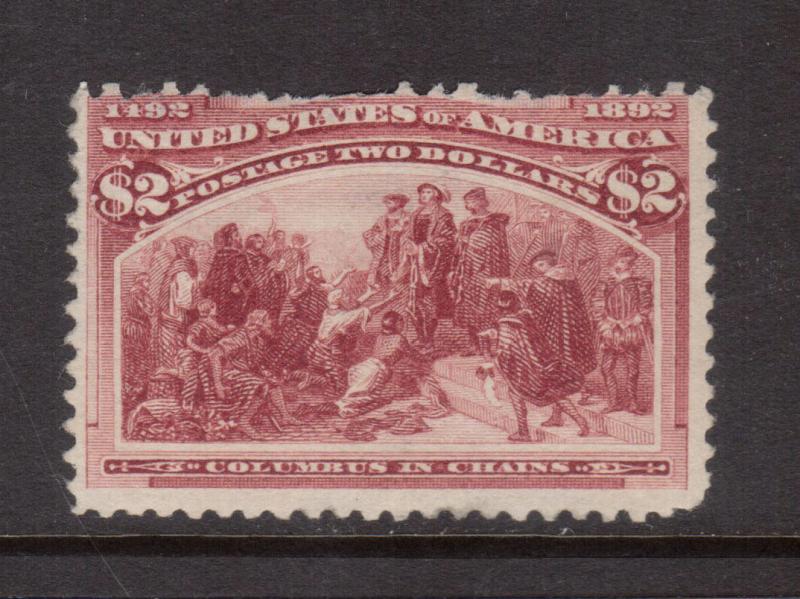 USA #242 Mint Fine Full Original Gum Hinged - Perf Faults At Top