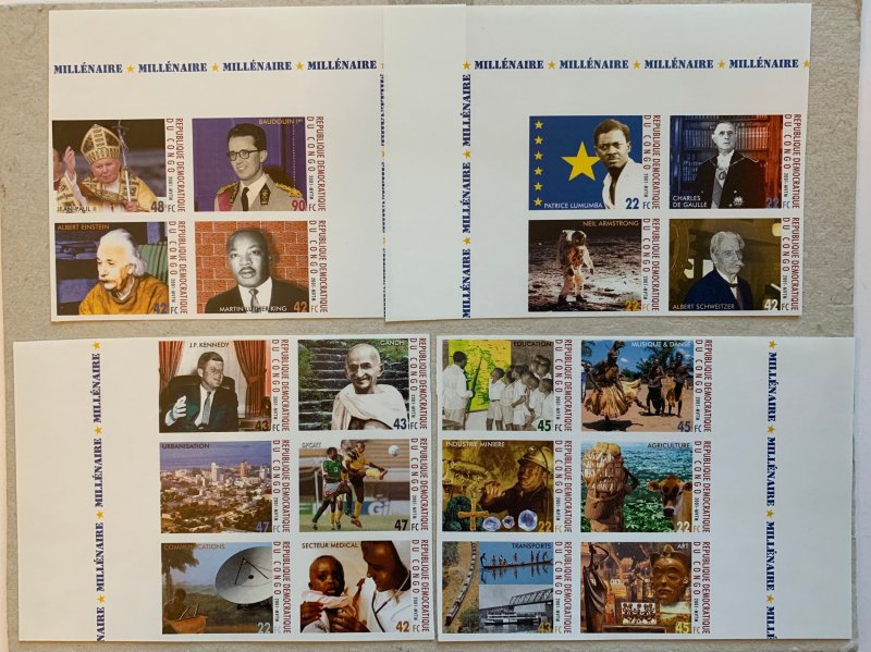 Zaire 2001 Millennium IMPERFORATES, MNH. Scott 1614k unlisted variety