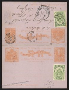 Haiti 1902 Postal Reply Card Pair Card Cover Salzburg Austria G112478