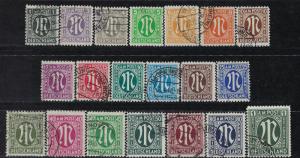 Germany AM Post Scott # 3N1 - 3N20, used, cpl. set