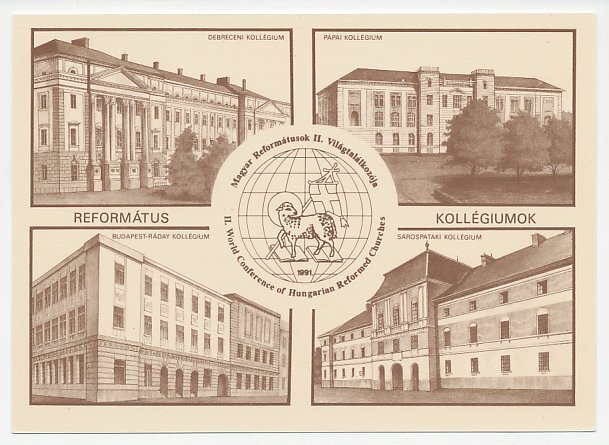 Postal stationery Hungary 1991 World Conference Hungarian Reformed Churches