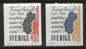 SWEDEN Scott 773-774 MNH* 1968 Franz Berwald composer coils