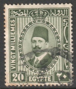 Egypt Scott 142, 1927 King Faud 20m used