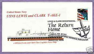 USNS LEWIS AND CLARK, T-AKE-1 - ASTORIA, ORE., 2006 NAVAL COVER TRIBUTE,...