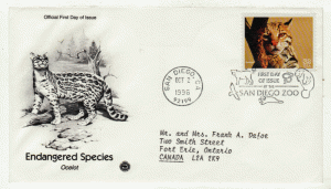 USA First Day Cover # 3105E - Endangered Species Ocelot - Art Craft - CPS