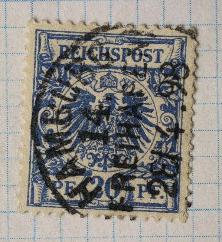 Germany sc#49a Mi#48ba Prussian Blue 1898 Hamburg postmark dated cancel