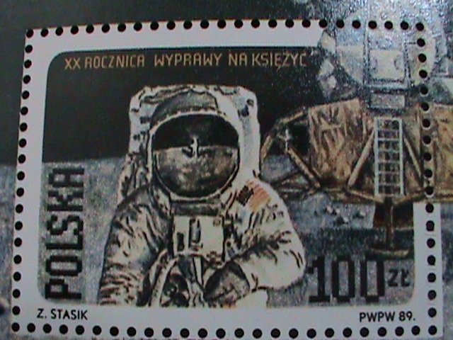 ​POLAND 1989 SC#2910a   20TH ANNIVERSARY OF FIST MOON LANDING MNH S/S-VF