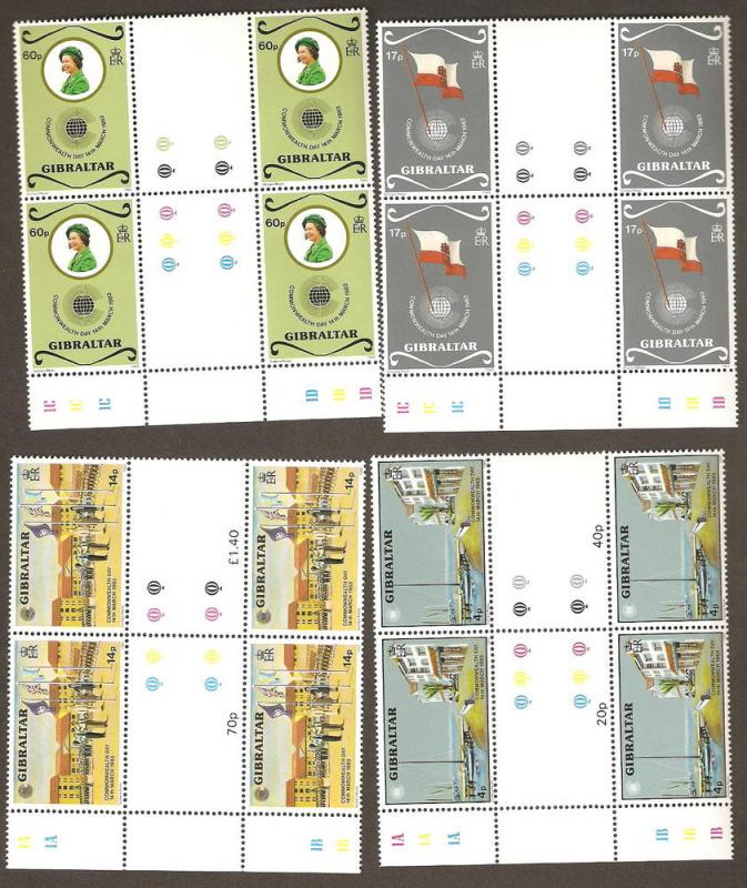 Gibraltar Scott # 443-46   Mint never hinged 