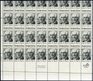 1700, MNH 13¢ Outstanding Misperfed Error Sheet of 32 Stamps - Stuart Katz