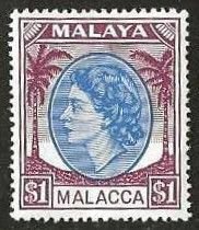 Malacca  Sc. 42  mint, hinge remnant.  1954.  (M627)