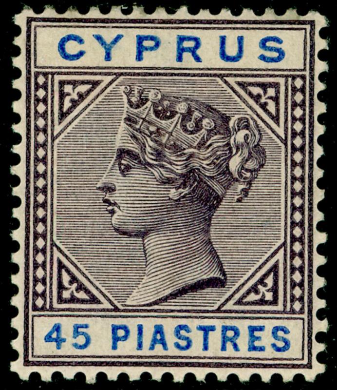 CYPRUS SG49, 45pi grey-purple & blue, M MINT. Cat £120.