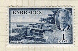 BARBADOS; 1950s early GVI pictorial issue fine Mint hinged 1c. value