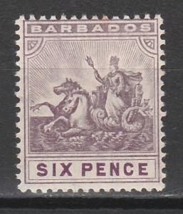 BARBADOS 1909 QV SEAHORSES 6D 