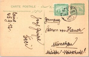 Egypt 2m Sphinx and Pyramids on 2m Sphinx and Pyramids Postal Card 1912 Cairo...