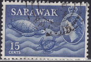 Sarawak 204 USED 1955 Sea Turtles