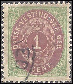 Danish West Indies 5 Used... SCV $30.00